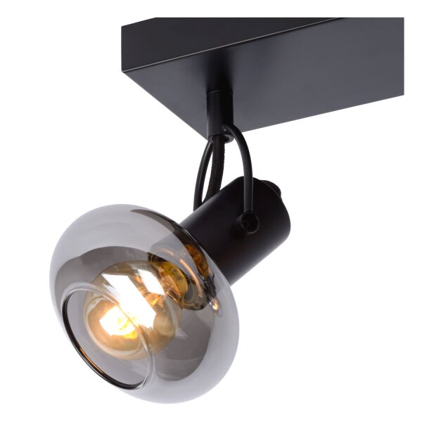 Retro Deckenspot Metall Glas Schwarz E14 B:38 cm