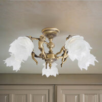 Deckenlampe Messing 5-flmg in Bronze Putti
