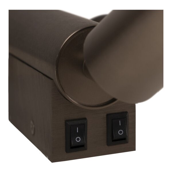 Wandspot Metall Taupe 2-flammig GU10 H:30 cm edel