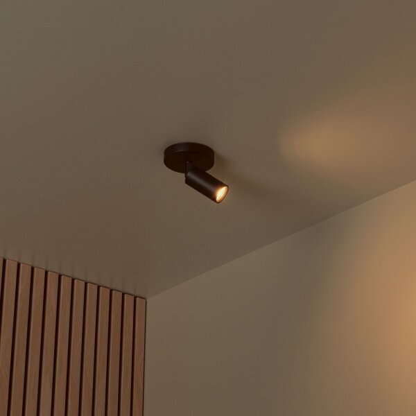 Deckenspot Aluminium Schwarz GU10 modern edel rund