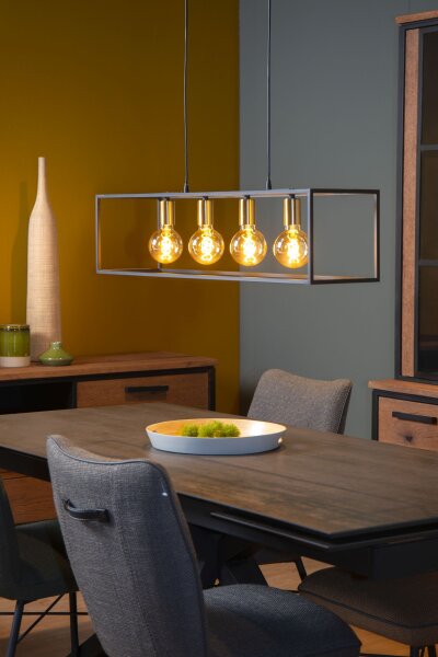 Pendelleuchte Schwarz E27 L:92 cm modern edel