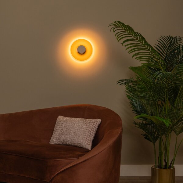 LED Wandleuchte Glas 2700 K L:23 cm Bernstein edel