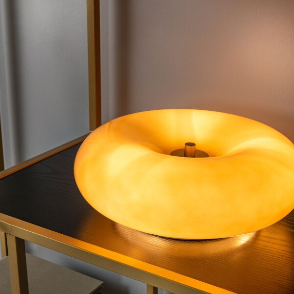 Tischlampe Glas Messing G9 H:10,5 cm modern edel