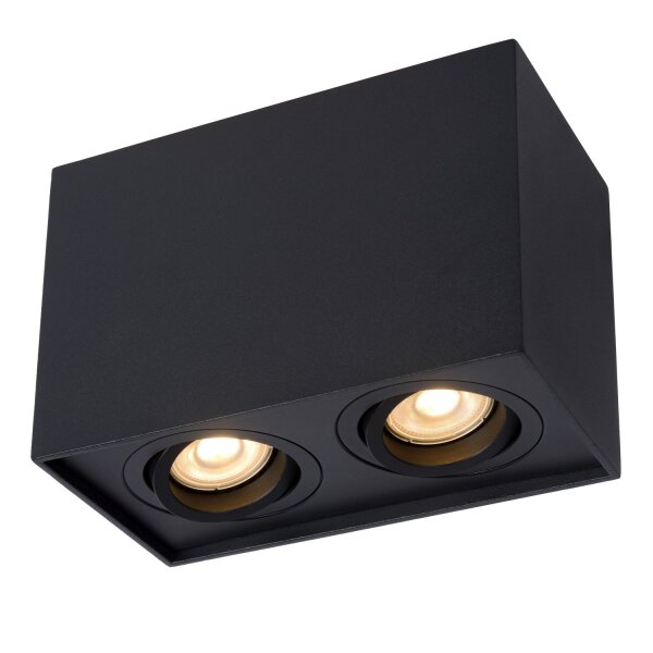 Aufbaustrahler Aluminium Schwarz GU10 modern edel