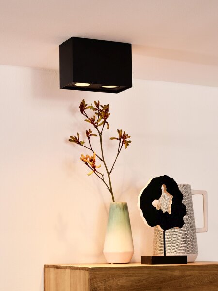 Aufbaustrahler Aluminium Schwarz GU10 modern edel