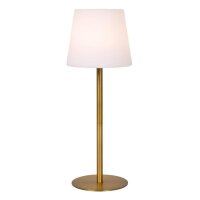 LED Tischlampe Akku Messing Wei&szlig; 2700 K H:41 cm modern