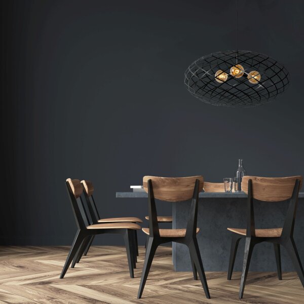 Hängelampe Schwarz E27 Ø100 cm 3-flammig modern edel