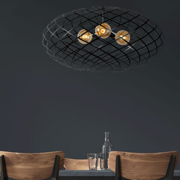 Hängelampe Schwarz E27 Ø100 cm 3-flammig modern edel