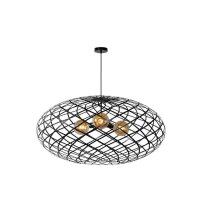 H&auml;ngelampe Schwarz E27 &Oslash;100 cm 3-flammig modern edel