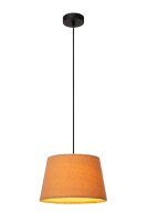 H&auml;ngelampe Stoff Schirm Ockergelb E27 &Oslash;28 cm blendarm