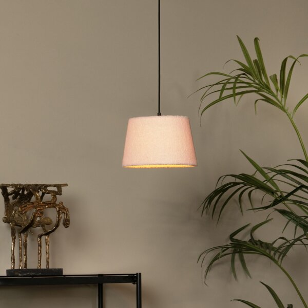Hängelampe Stoff Pink Schwarz E27 Ø28 cm edel