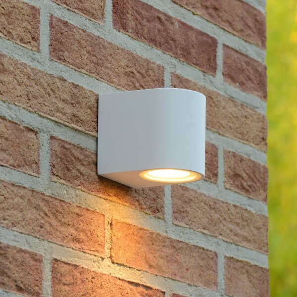 Außenwandlampe Weiß 3000 K IP44 H:7 cm modern edel