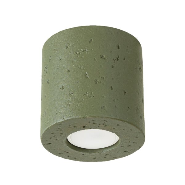 Aufbaustrahler Beton Olivgrün GU10 B:10 cm Modern