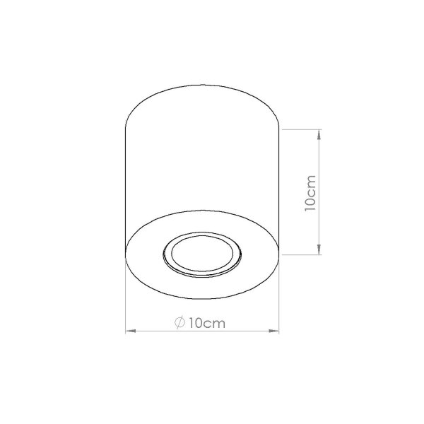 Deckenstrahler Beton Beige GU10 Ø 10 cm rund