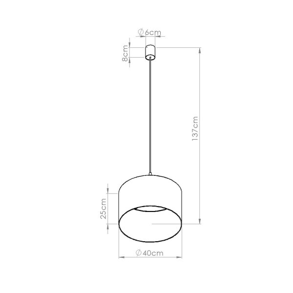 Pendelleuchte Stoff Marmor E27 L:40 cm Modern blendarm
