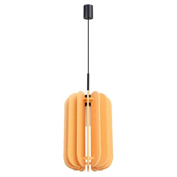 Pendelleuchte Filz Gelb E27 L:27 cm Schirm Modern