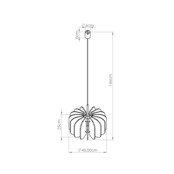 Hängelampe Filz Gelb E27 L:45 cm blendarm Modern