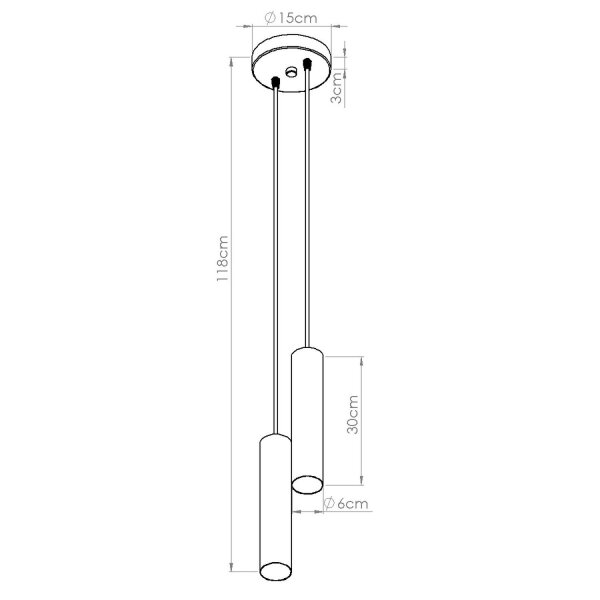 Pendelleuchte Stahl Schwarz akzentuiert GU10 L:15 cm