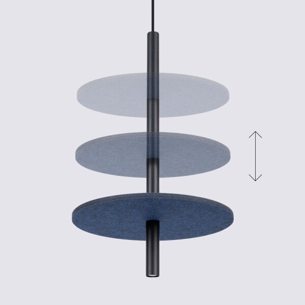 Hängelampe Filz Marineblau G9 L:30 cm rund Modern