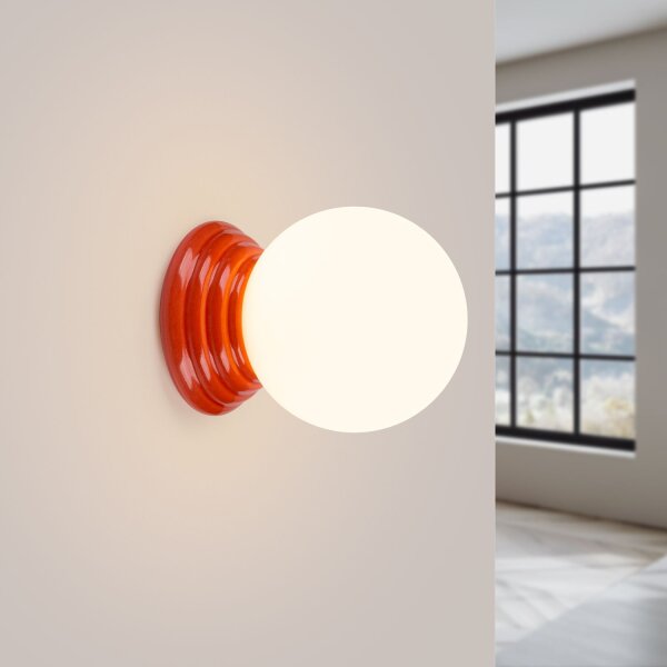 Wandlampe Keramik Glas Pfirsich G9 IP44 T:16 cm Modern