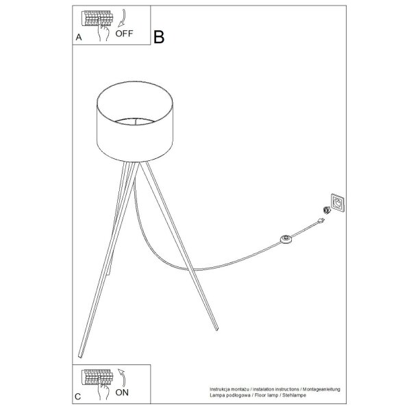 Stehlampe Holz Stoff Bordeauxrot E27 H:140 cm Schalter