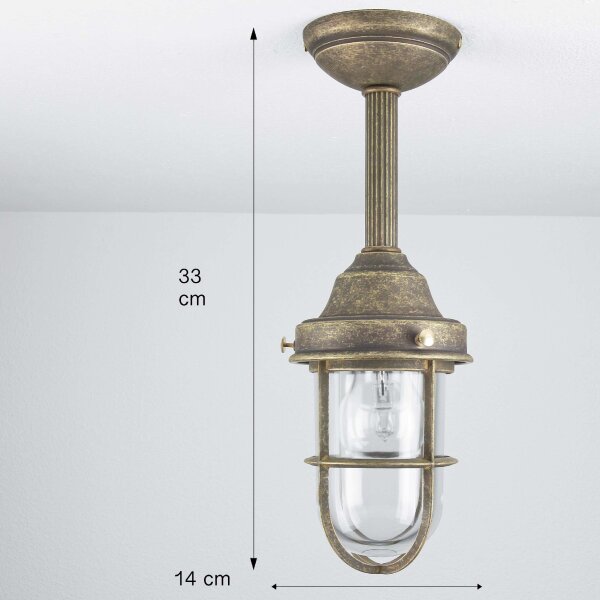Deckenlampe Außen Maritim Echt-Messing