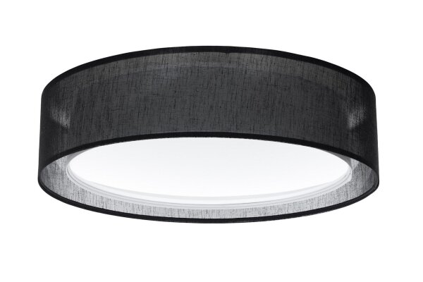 Deckenleuchte Stoff Schwarz E27 Ø50 cm rund gemütlich
