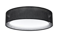 Deckenleuchte Stoff Schwarz E27 &Oslash;50 cm rund gem&uuml;tlich