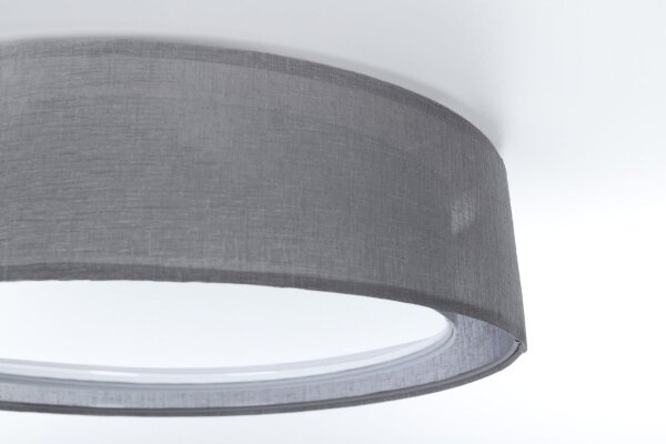 Deckenleuchte Stoff Anthrazit E27 Ø50 cm gemütlich