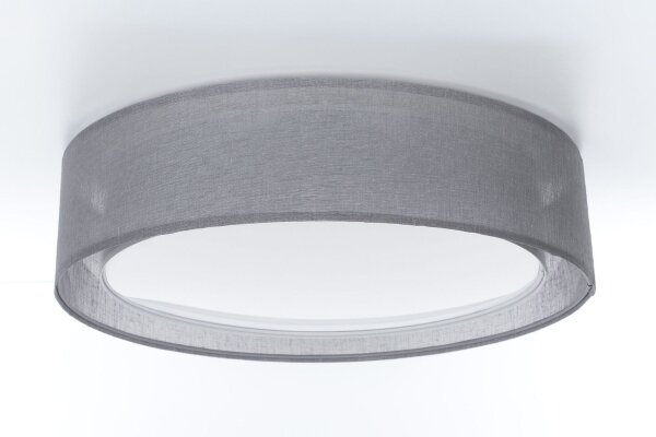 Runde Deckenlampe Stoff Anthrazit E27 Ø60 cm blendarm