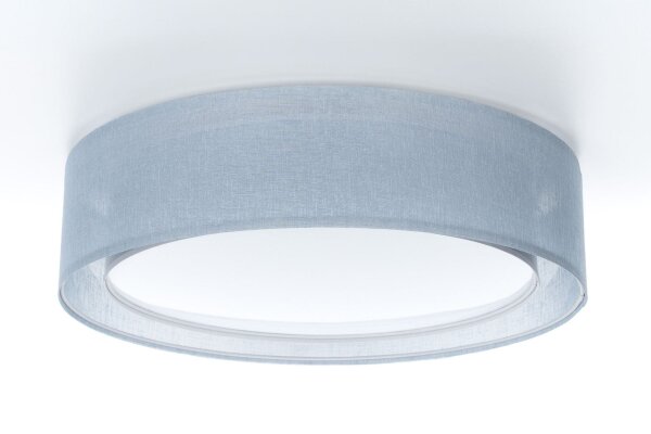 Runde Deckenlampe Stoffschirm Blau E27 Ø60 cm blendarm