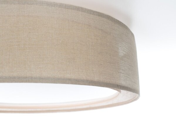Deckenleuchte Stoff Braun E27 Ø50 cm rund gemütlich