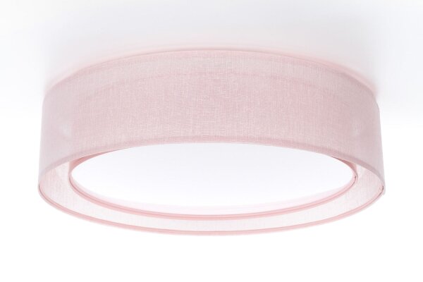 Deckenleuchte Stoff Rosa E27 Ø50 cm rund gemütlich