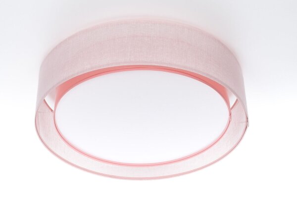 Deckenleuchte Stoff Rosa E27 Ø50 cm rund gemütlich