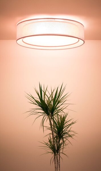 Runde Deckenlampe Stoff Rosa E27 Ø60 cm blendarm