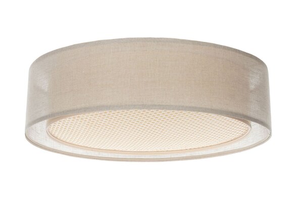 Deckenleuchte Stoff Braun Gold E27 Ø50 cm blendarm