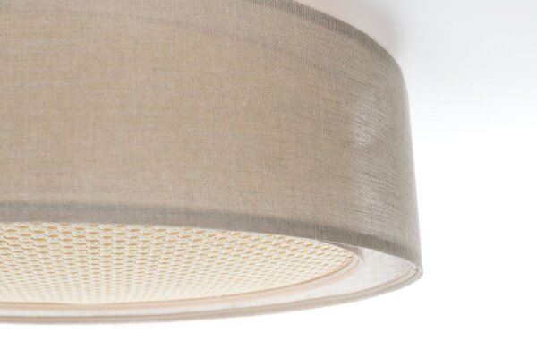 Deckenleuchte Stoff Braun Gold E27 Ø50 cm blendarm