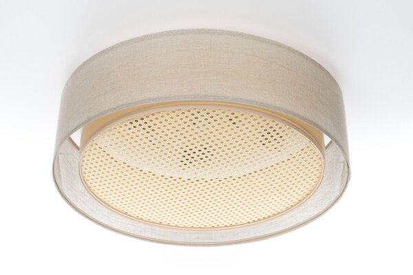 Deckenleuchte Stoff Braun Gold E27 Ø50 cm blendarm