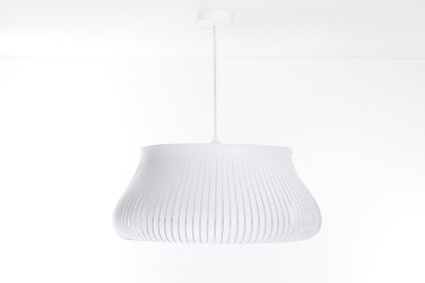 Runde Pendelleuchte Weiß blendarm E27 Ø40 cm gemütlich