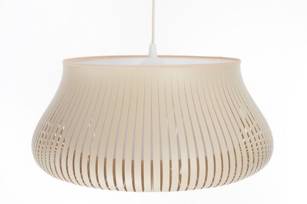Hängelampe Beige Weiß wohnlich E27 Ø30 cm rund blendarm