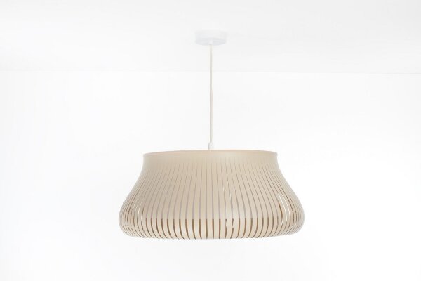 Runde Pendelleuchte Beige Weiß E27 Ø40 cm blendarm