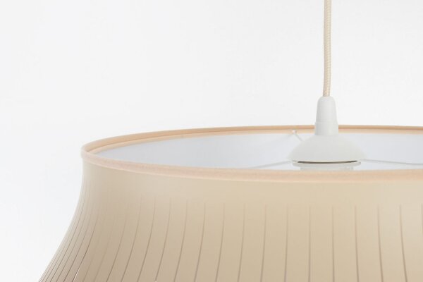 Runde Pendelleuchte Beige Weiß E27 Ø40 cm blendarm