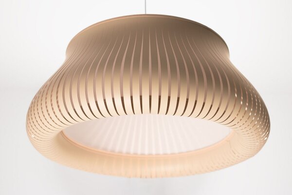 Runde Pendelleuchte Beige Weiß E27 Ø40 cm blendarm