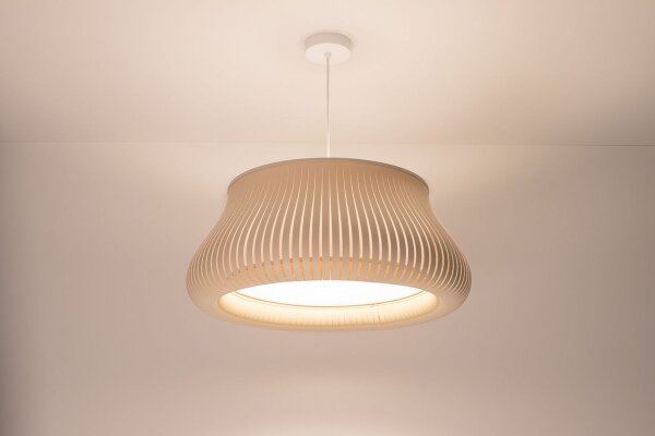 Runde Pendelleuchte Beige Weiß E27 Ø40 cm blendarm