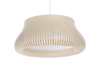 Runde Pendelleuchte Beige Weiß E27 Ø40 cm...