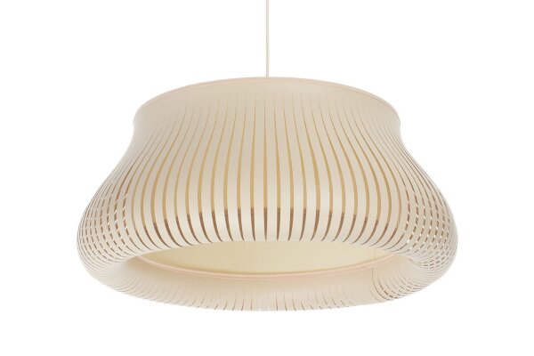 Runde Pendelleuchte Beige wohnlich E27 Ø40 cm blendarm