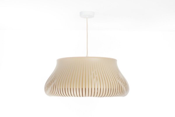 Runde Pendelleuchte Beige wohnlich E27 Ø40 cm blendarm