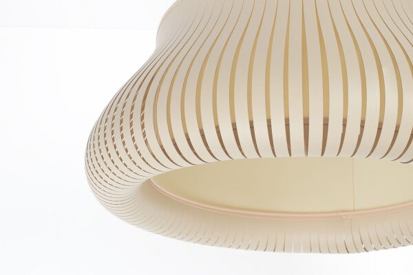 Runde Pendelleuchte Beige wohnlich E27 Ø40 cm blendarm