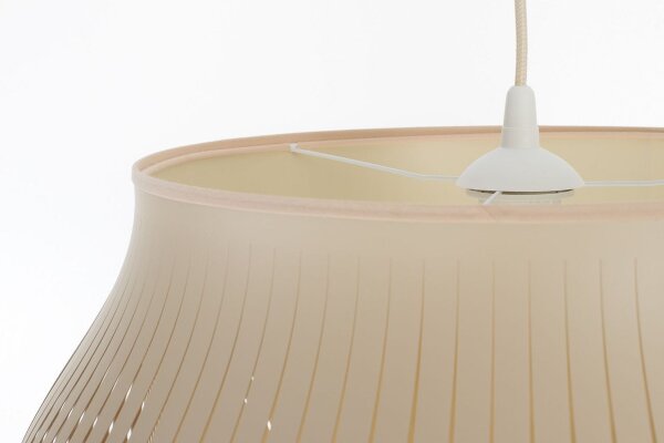 Runde Pendelleuchte Beige wohnlich E27 Ø40 cm blendarm