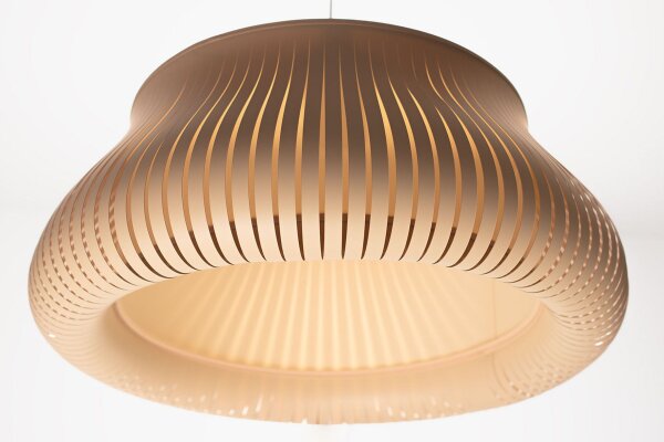 Runde Pendelleuchte Beige wohnlich E27 Ø40 cm blendarm